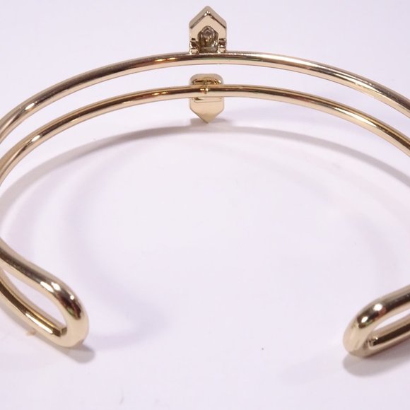 J.Crew Double Arche lapis and gold double Point Cuff Bracelet NWT 34 - Picture 6 of 16